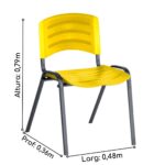 Cadeira Fixa Plástica 04 pés Cor Amarelo (Polipropileno) 31209 Araguaia Móveis para Escritório 6