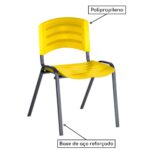 Cadeira Fixa Plástica 04 pés Cor Amarelo (Polipropileno) 31209 Araguaia Móveis para Escritório 7
