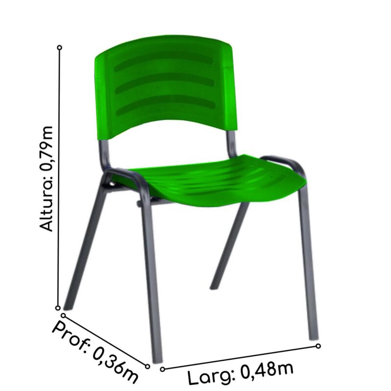 Cadeira Fixa Plástica 04 pés Cor Verde (Polipropileno) 31210 Araguaia Móveis para Escritório 4