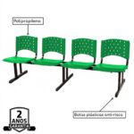 Cadeira Longarina PLASTICA 4 Lugares Cor Verde 33091 Araguaia Móveis para Escritório 6