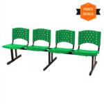 Cadeira Longarina PLASTICA 4 Lugares Cor Verde 33091 Araguaia Móveis para Escritório 7