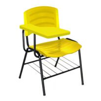 Cadeira Universitária Plástica com Prancheta PLÁSTICA – COR AMARELO 34025 Araguaia Móveis para Escritório