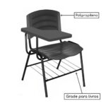 Cadeira Universitária Plástica Prancheta PLÁSTICA – COR PRETO 34020 Araguaia Móveis para Escritório 8