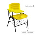 Cadeira Universitária Plástica com Prancheta PLÁSTICA – COR AMARELO 34025 Araguaia Móveis para Escritório 9