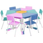 Conjunto Escolar Hexagonal BABY Mesas e Cadeiras – 06 A 09 anos – JUVENIL – 41005 Araguaia Móveis para Escritório 6