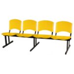 Cadeira Longarina PLASTICA 4 Lugares Cor Amarelo 33097 Araguaia Móveis para Escritório 6