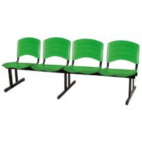Cadeira Longarina PLASTICA 4 Lugares Cor Verde 33099 Araguaia Móveis para Escritório