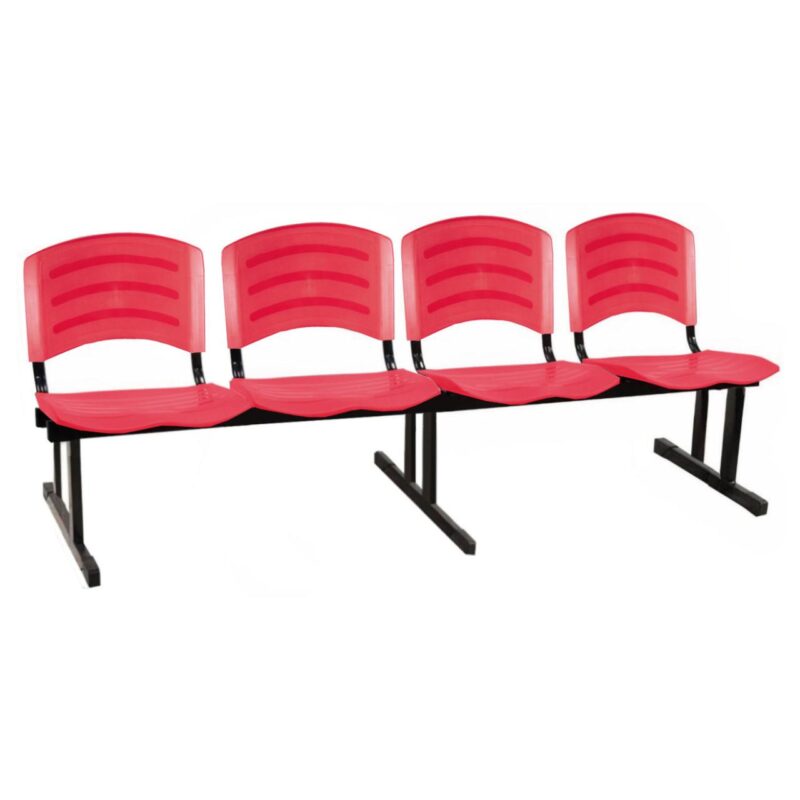 Cadeira Longarina PLASTICA 4 Lugares Cor Vermelho 33096 Araguaia Móveis para Escritório 5