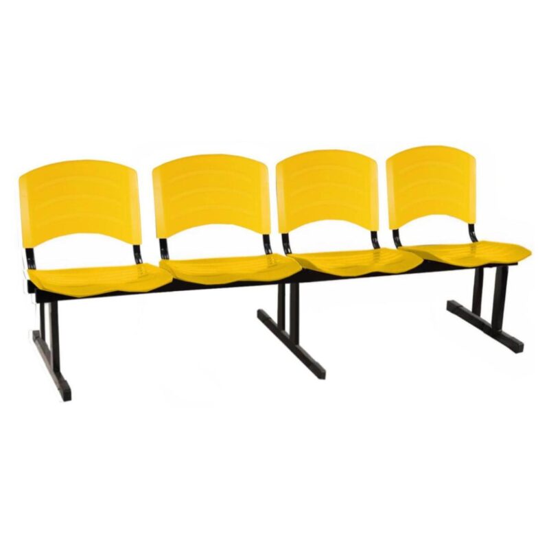 Cadeira Longarina PLASTICA 4 Lugares Cor Amarelo 33097 Araguaia Móveis para Escritório 5