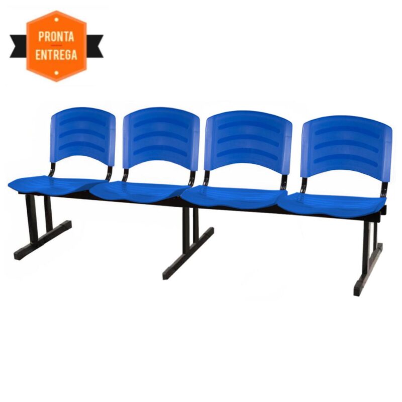 Cadeira Longarina PLASTICA 4 Lugares Cor Azul 33098 Araguaia Móveis para Escritório 4