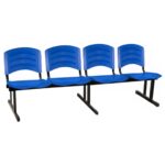 Cadeira Longarina PLASTICA 4 Lugares Cor Azul 33098 Araguaia Móveis para Escritório 9