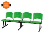 Cadeira Longarina PLASTICA 4 Lugares Cor Verde 33099 Araguaia Móveis para Escritório 8