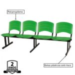 Cadeira Longarina PLASTICA 4 Lugares Cor Verde 33099 Araguaia Móveis para Escritório 7