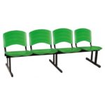 Cadeira Longarina PLASTICA 4 Lugares Cor Verde 33099 Araguaia Móveis para Escritório 9