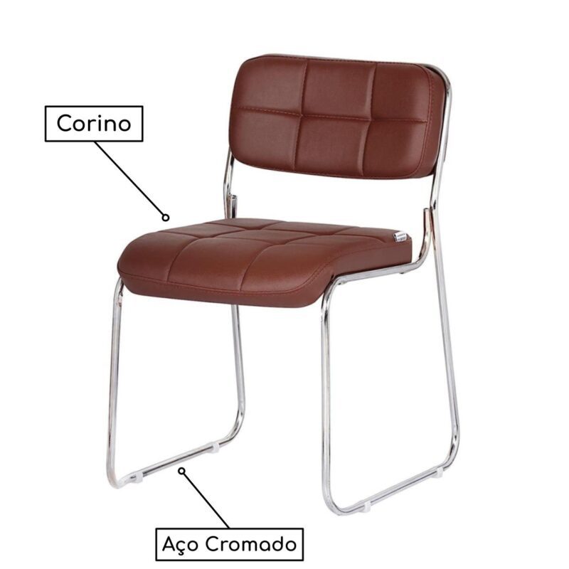 Cadeira Interlocutor Estofada Denver – Cor Café – PMD – 30407 Araguaia Móveis para Escritório 3