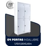 Roupeiro de Aço INSALUBRE com 04 Portas – 1,95×1,00×0,40m – CZ/CZ – SA – 14006 Araguaia Móveis para Escritório 5