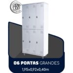 Armário Roupeiro de Aço c/ 06 Portas GRANDES – 1,95×0,92×0,40m – SA – CZ/CZ – 14009 Araguaia Móveis para Escritório 6