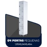 Armário Roupeiro de Aço c/ 04 Portas PEQUENAS 1,95×0,34×0,40m PEQUENAS – SA – CZ/CZ – 14011 Araguaia Móveis para Escritório 6