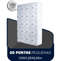 Roupeiro de Aço 20 portas Pequenas – 1,95×1,25×0,40m – CZ/CZ – SA – 14004 Araguaia Móveis para Escritório