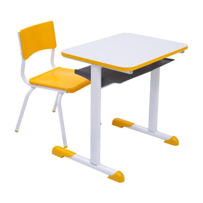 Kit Escolar Individual AMARELO – (Mesa e Cadeira) – JUVENIL – MDF – COR AMARELO – 40094 Araguaia Móveis para Escritório 2