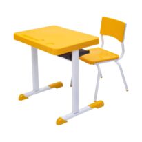 Kit Escolar Individual – (Mesa e Cadeira) – JUVENIL 06 a 09 Anos COR AMARELO – 41083 Araguaia Móveis para Escritório