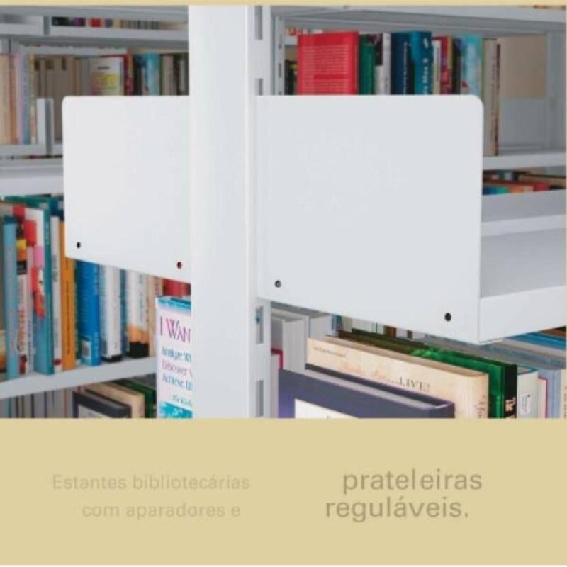 Estante Biblioteca de CENTRO com 12 Bandejas – 1,98×0,92×0,55m – NOBRE – 11109 Araguaia Móveis para Escritório 5