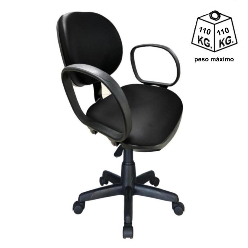 Cadeira Executiva LISA Giratória com Braço Corsa Cor Preta – 31001 Araguaia Móveis para Escritório 4