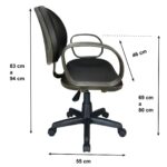 Cadeira Executiva LISA Giratória com Braço Corsa Cor Preta – 31001 Araguaia Móveis para Escritório 8