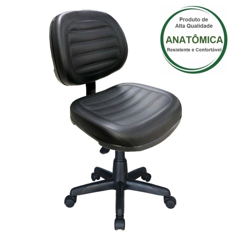 Cadeira Executiva COSTURADA Giratória sem Braços – Cor Preta 31002 Araguaia Móveis para Escritório 3