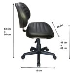 Cadeira Executiva COSTURADA Giratória sem Braços – Cor Preta 31002 Araguaia Móveis para Escritório 8
