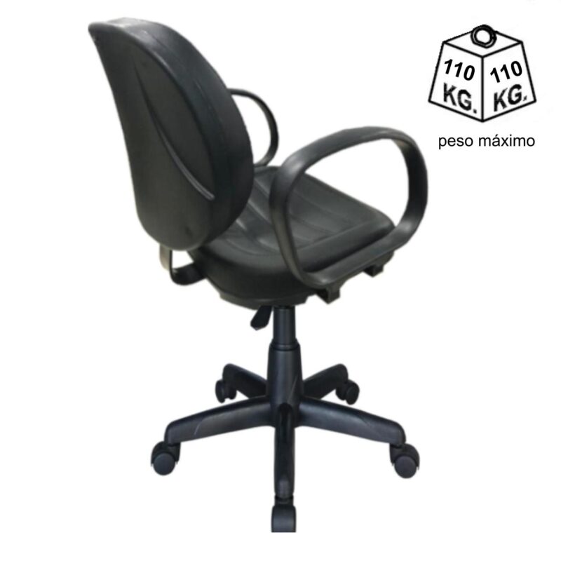 Cadeira Executiva COSTURADA Giratória com Braço CORSA Cor Preta – 31004 Araguaia Móveis para Escritório 5