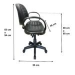 Cadeira Executiva COSTURADA Giratória com Braço CORSA Cor Preta – 31004 Araguaia Móveis para Escritório 12
