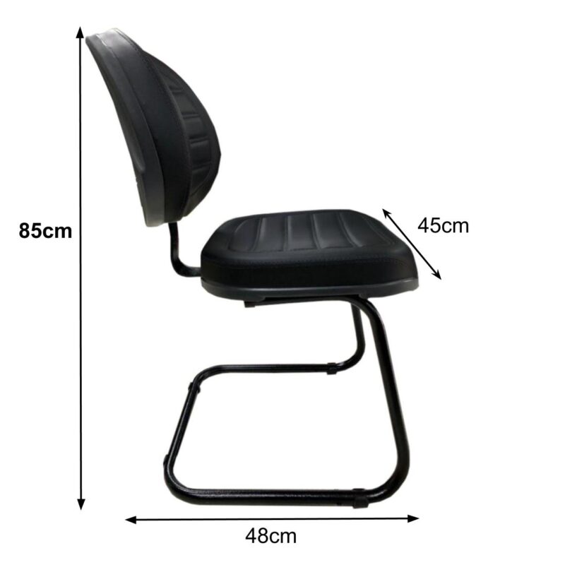Cadeira Executiva Costurada Base em “S” PRETA – Cor Preta 31014 Araguaia Móveis para Escritório 4