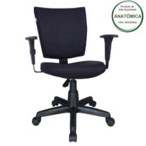 Cadeira B-ONE Giratória com Braços Reguláveis – Cor Preta 31009 Araguaia Móveis para Escritório