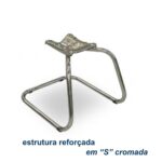 Cadeira Executiva COSTURADA Base em “S” Cromada – Corino Preto 31016 Araguaia Móveis para Escritório 11