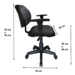 Cadeira Executiva LISA Giratória com Braços Reguláveis Cor Preta – 31003 Araguaia Móveis para Escritório 8