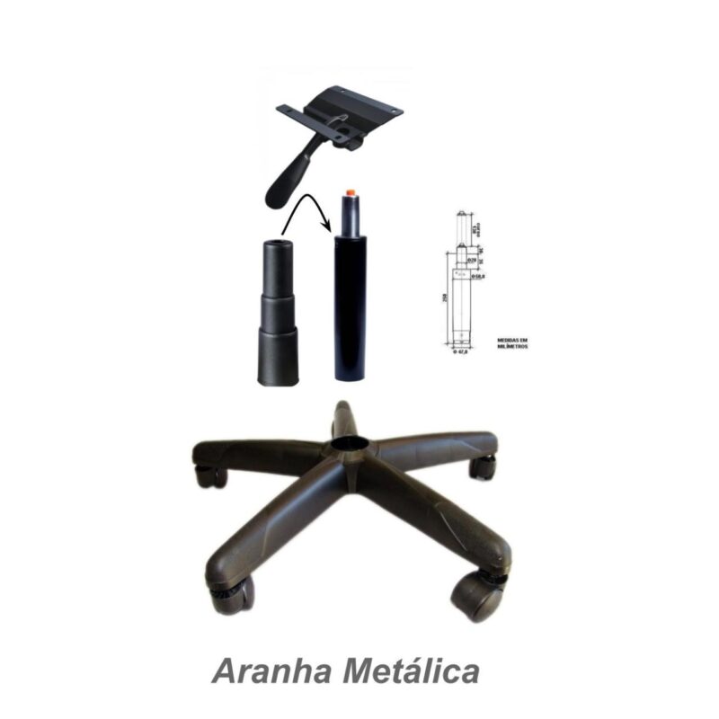 Cadeira Executiva LISA Giratória com Braços Reguláveis Cor Preta – 31003 Araguaia Móveis para Escritório 6