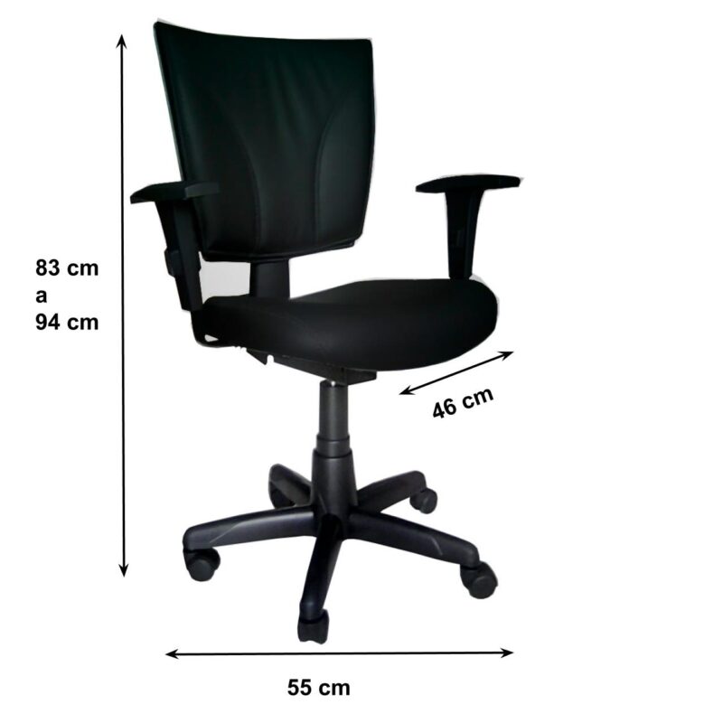 Cadeira B-ONE Back System com Braços Reguláveis – Cor Preta 31010 Araguaia Móveis para Escritório 4