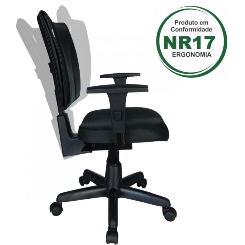 Cadeira B-ONE Back System com Braços Reguláveis – Cor Preta 31010 Araguaia Móveis para Escritório 2