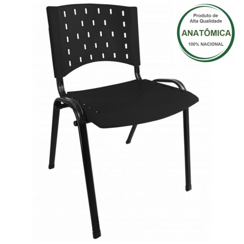 Kit 10 Cadeiras Plásticas 04 pés – COR PRETO – 24001 Araguaia Móveis para Escritório 3
