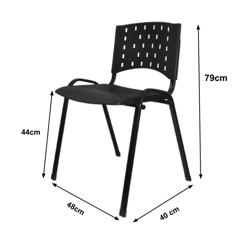 Cadeira Plástica 04 pés Plástico Preto (Polipropileno) – 31201 Araguaia Móveis para Escritório 3