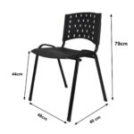 Kit 10 Cadeiras Plásticas 04 pés – COR PRETO – 24001 Araguaia Móveis para Escritório 8