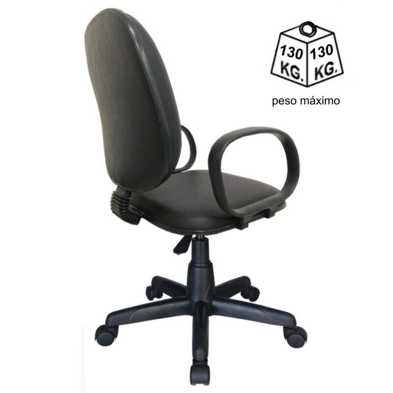 Cadeira Diretor LISA Giratória – Braço Corsa – Corino Preto 30201 Araguaia Móveis para Escritório 5