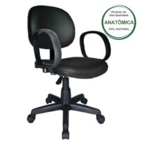 Cadeira Executiva LISA Giratória com Braço Corsa Cor Preta – 31001 Araguaia Móveis para Escritório