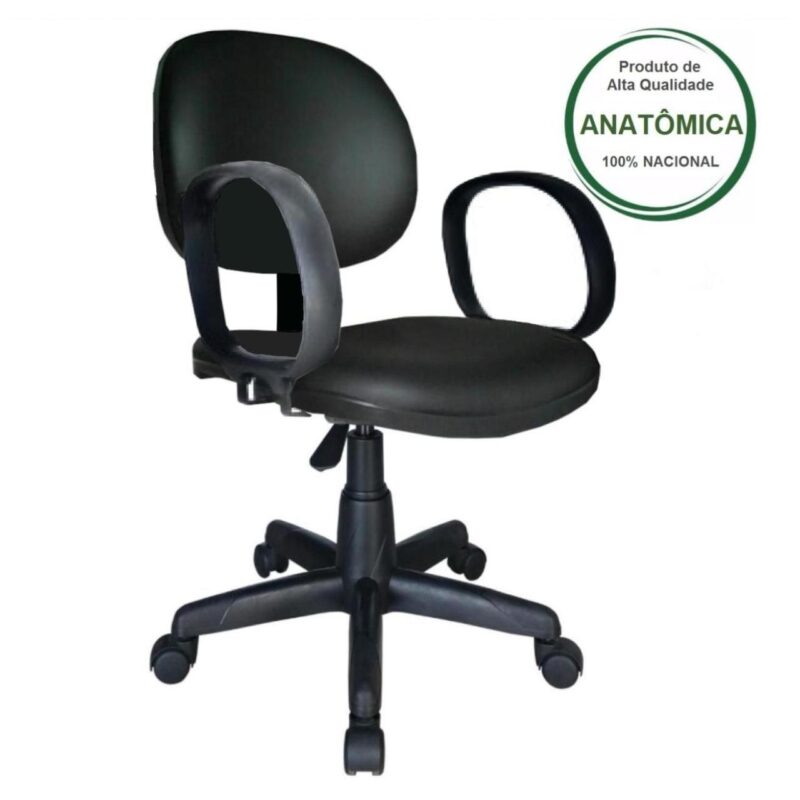 Cadeira Executiva LISA Giratória com Braço Corsa Cor Preta – 31001 Araguaia Móveis para Escritório 2