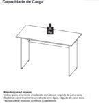 Mesa de Escritório 1,50×0,60m Sem Gavetas NOGAL SEVILHA/PRETO – 21472 Araguaia Móveis para Escritório 12