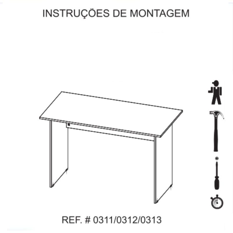 Mesa de Escritório com Gavetas 1,20×0,60m NOGAL SEVILHA/PRETO – 21471 Araguaia Móveis para Escritório 7