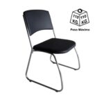 Cadeira Interlocutor Level Cromada – Cor Preto – (EMPILHÁVEL) 32995 Araguaia Móveis para Escritório 10