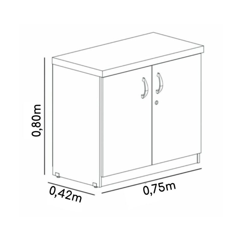 Armário Baixo com 02 Portas – 0,80×0,42×0,75m – PMD – Cor Preto – 44105 Araguaia Móveis para Escritório 4
