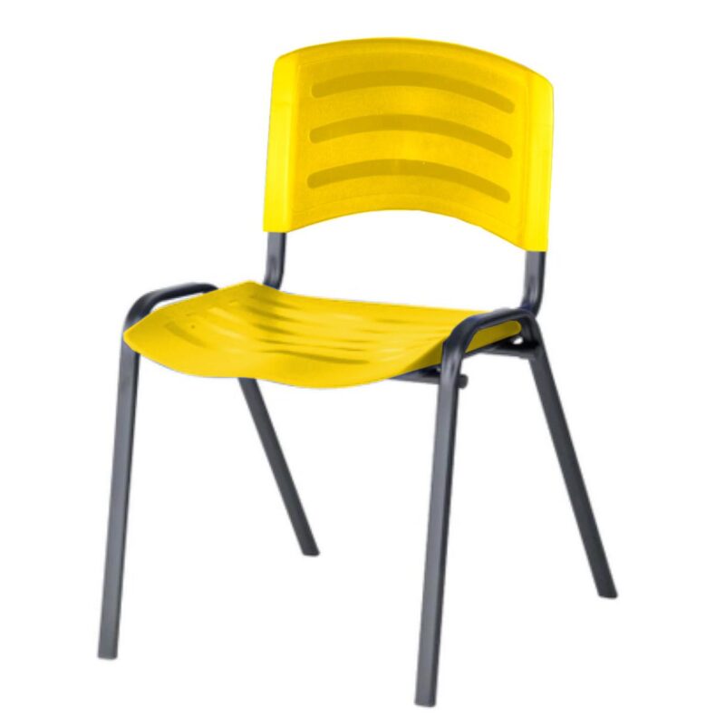 Cadeira Fixa Plástica 04 pés Cor Amarelo (Polipropileno) 31209 Araguaia Móveis para Escritório 2